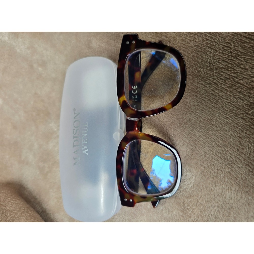 Madison Avenue AU 0003 T Tortoise Shell Square Eyeglasses with Case and Cloth